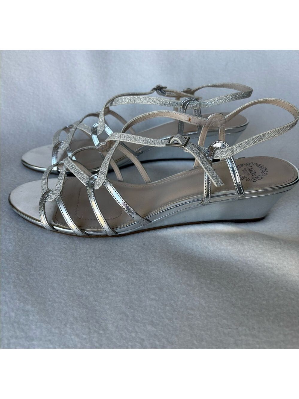 Silver Strappy Sandals for Women